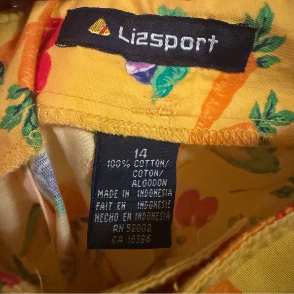 Vintage 90s Lizsport Vegetable Garden Print Skirt Size 14 Cottagecore - Picture 3 of 9